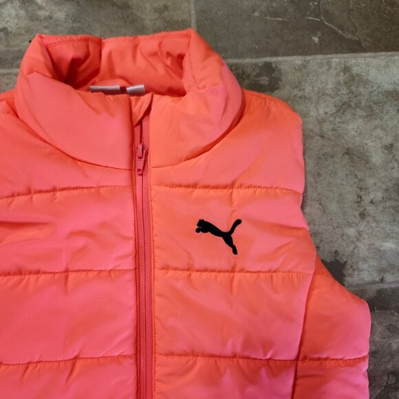 Puma Women’s Medium Quilted Puffer Vest Pink Lightweight Zip Sleeveless Jacket - Picture 7 of 7
